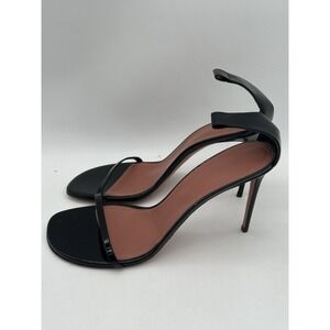$1000 AMINA MUADDI Women's Black Patent Ankle Wrap Sandal Shoes Size 43